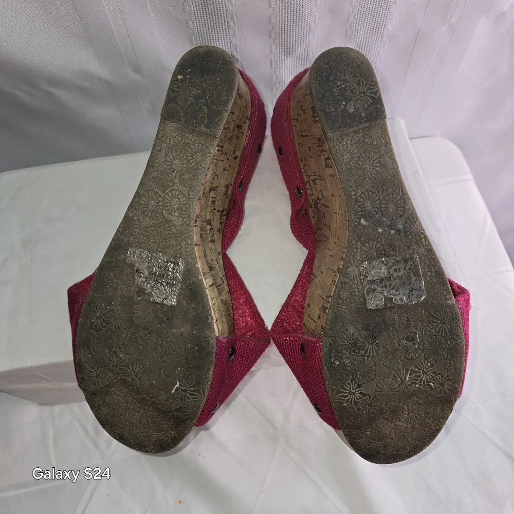 Esprit Women's Cork Wedge Sandals, Size 7.5 M Raspberry Pink - Picture 6 of 15